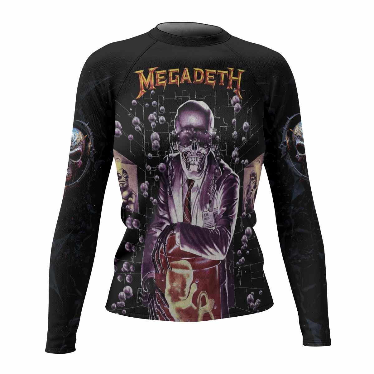 Megadeth Toxic Messiah Women's Rash Guard Long Sleeve - front view mockup