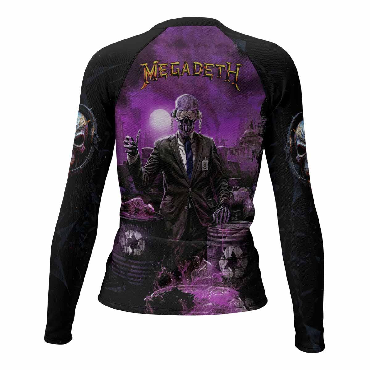 Megadeth Toxic Messiah Women's Rash Guard Long Sleeve - back view mockup