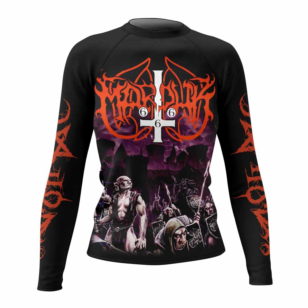 Marduk Heaven Shall Burn Women's Rash Guard Long Sleeve - front view mockup