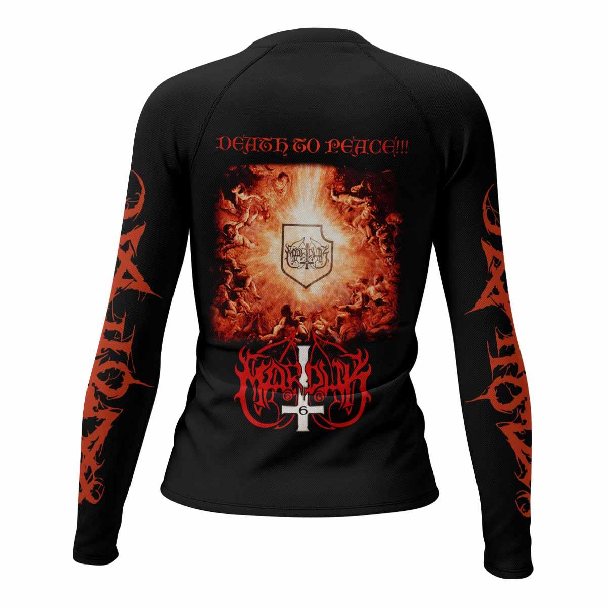Marduk Heaven Shall Burn Women's Rash Guard Long Sleeve - back view mockup