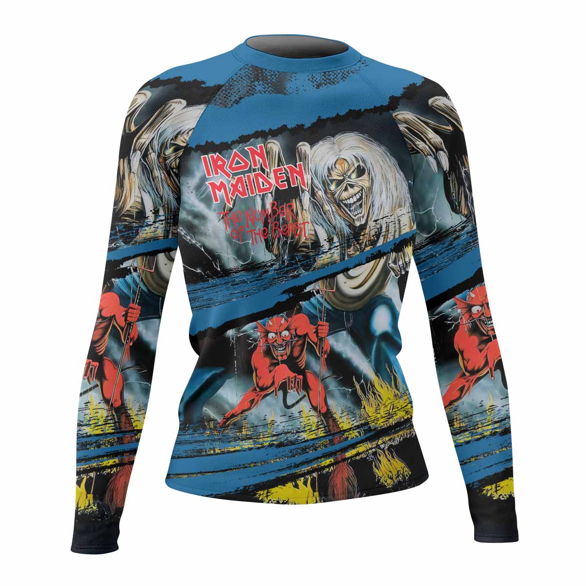 Iron Maiden The Number of the Beast Women's Rash Guard Long Sleeve - front view mockup
