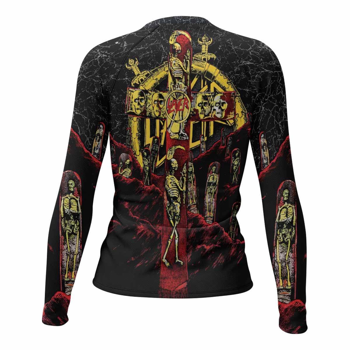 Vintage 1991 Slayer Women's Rash Guard Long Sleeve - back view mockup