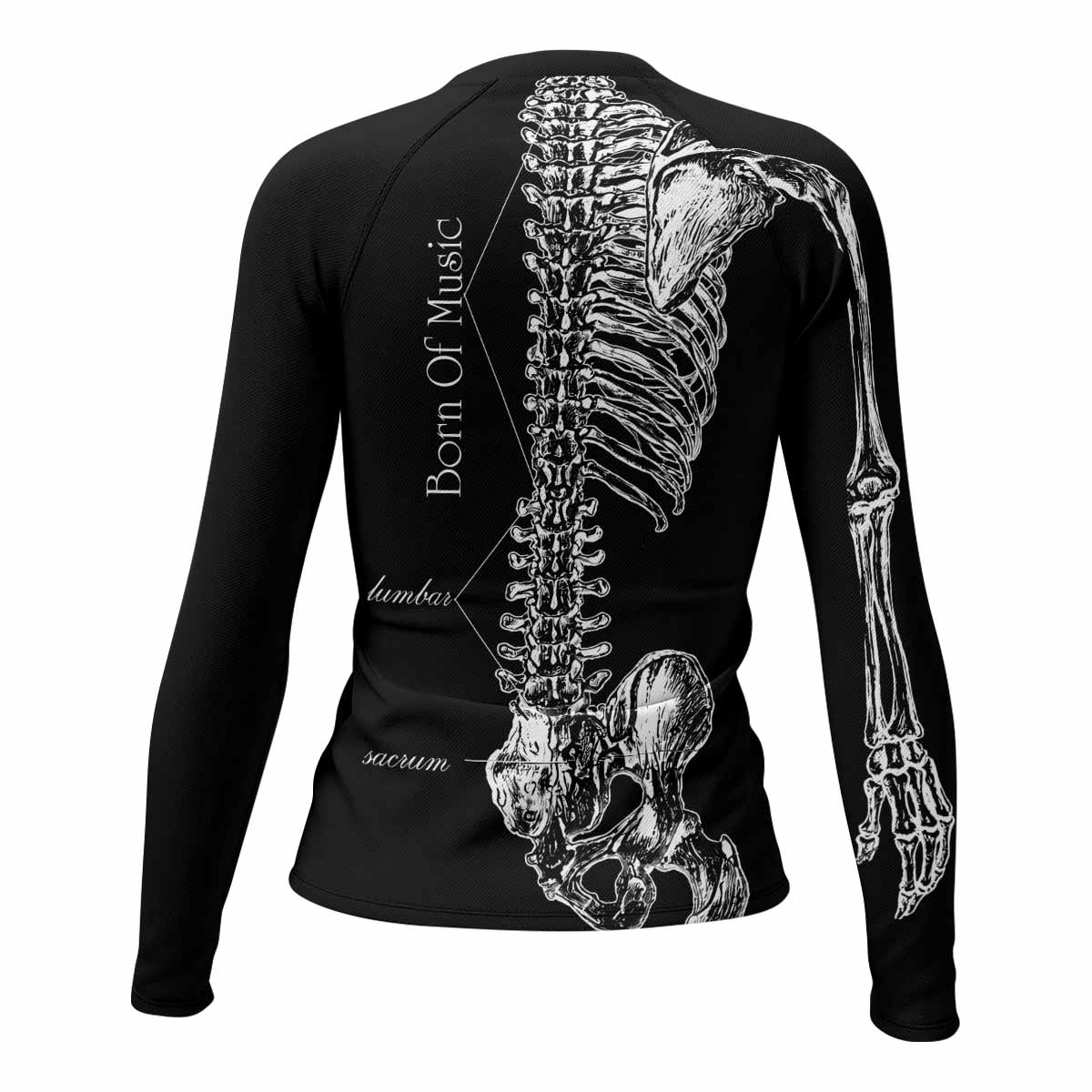 Faith In Chaos Skeleton Women's Rash Guard Long Sleeve - back view mockup