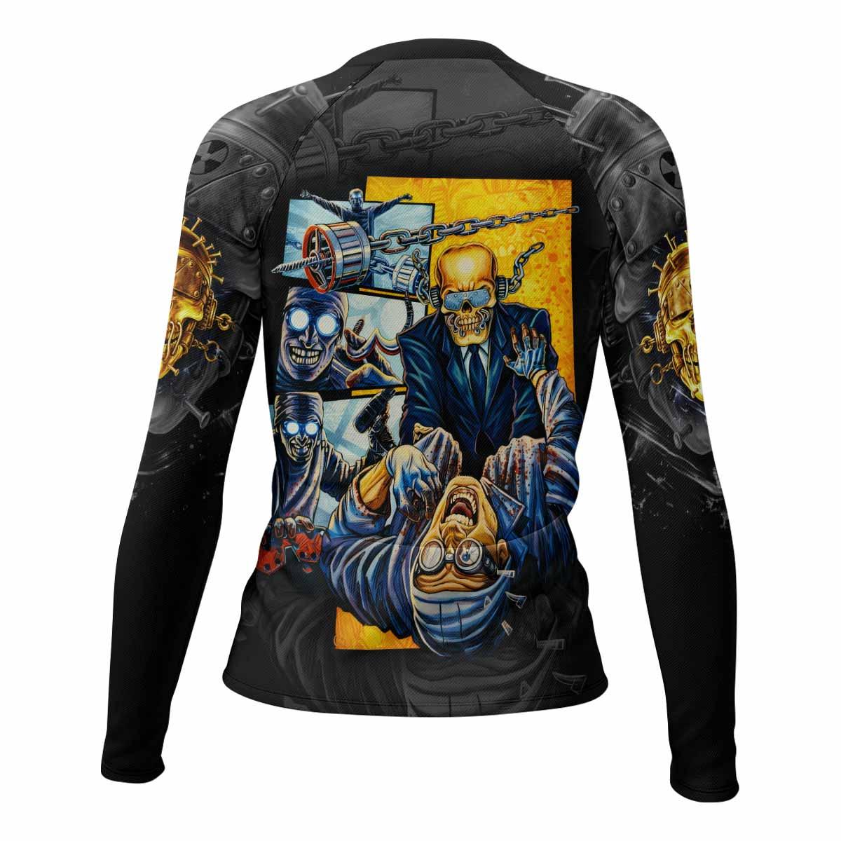 Megadeth Bloodstock Euro Tour Women's Rash Guard Long Sleeve - back view mockup