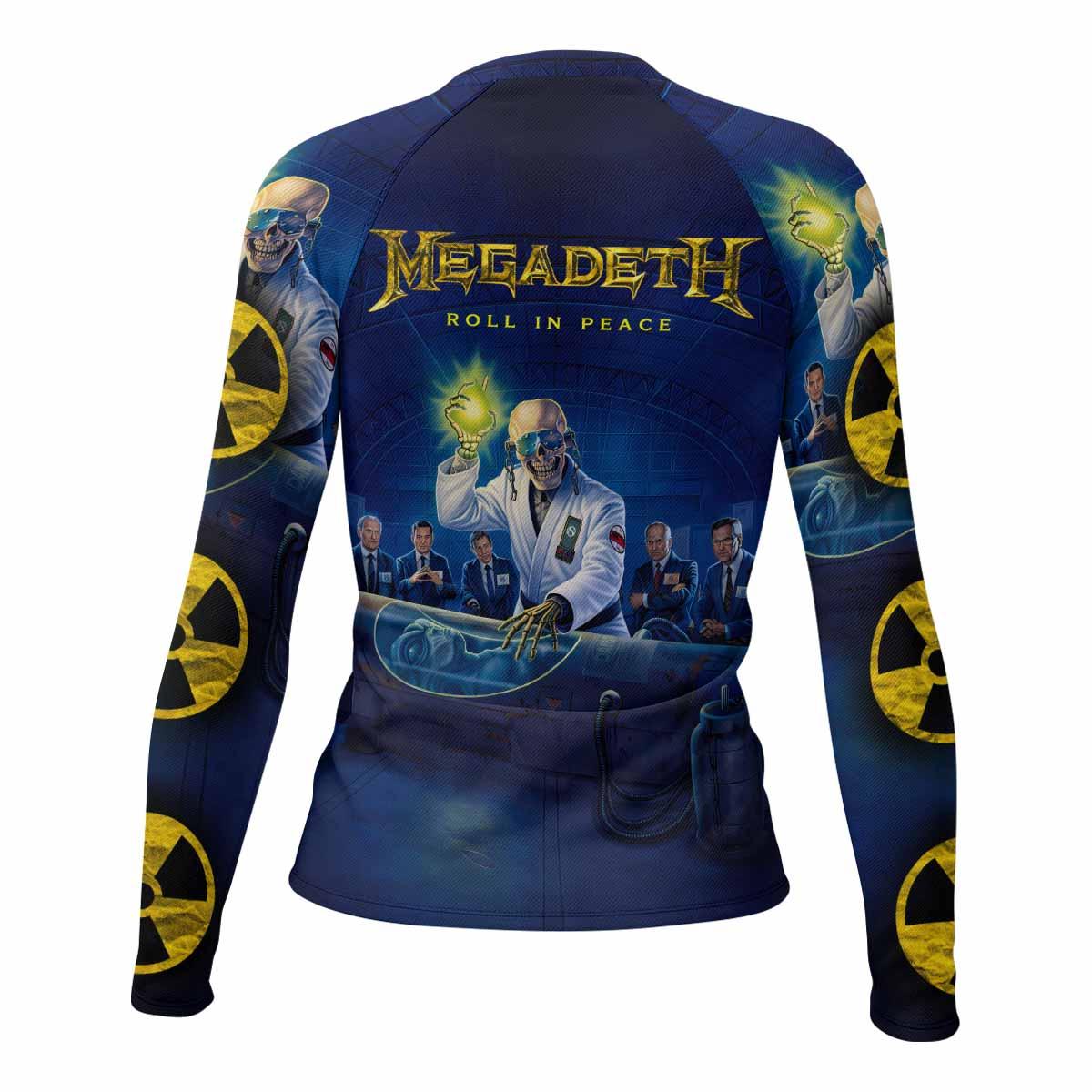 Megadeth Roll In Peace Women's Rash Guard Long Sleeve - back view mockup