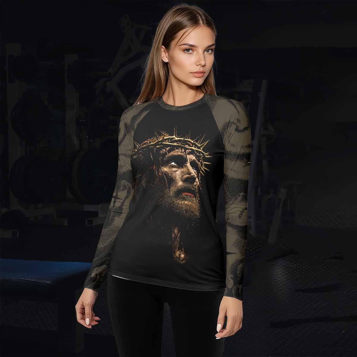 Live for Him Women's Rash Guard Long Sleeve - lifestyle view