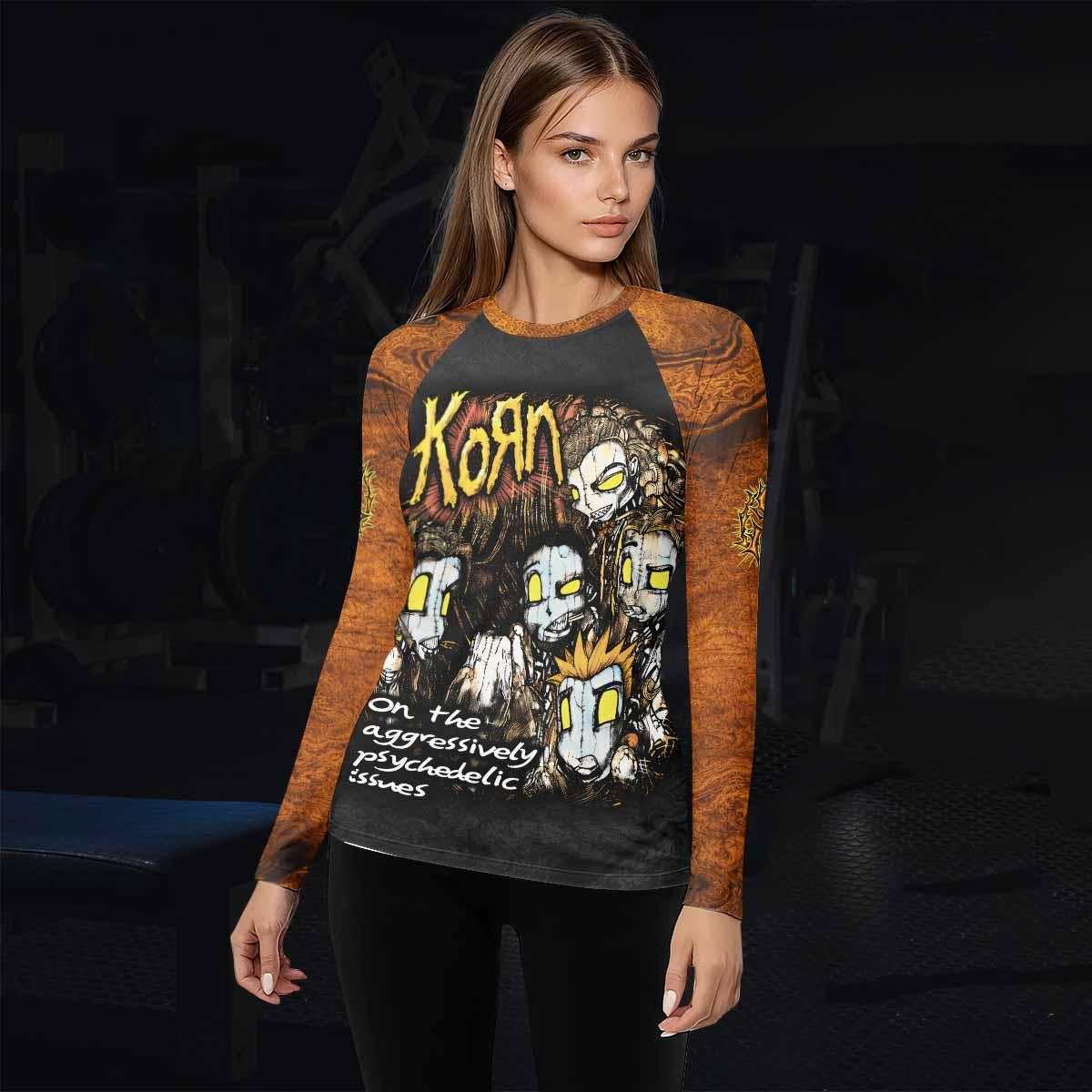 Follow the Leader Korn Women's Rash Guard Long Sleeve - lifestyle view