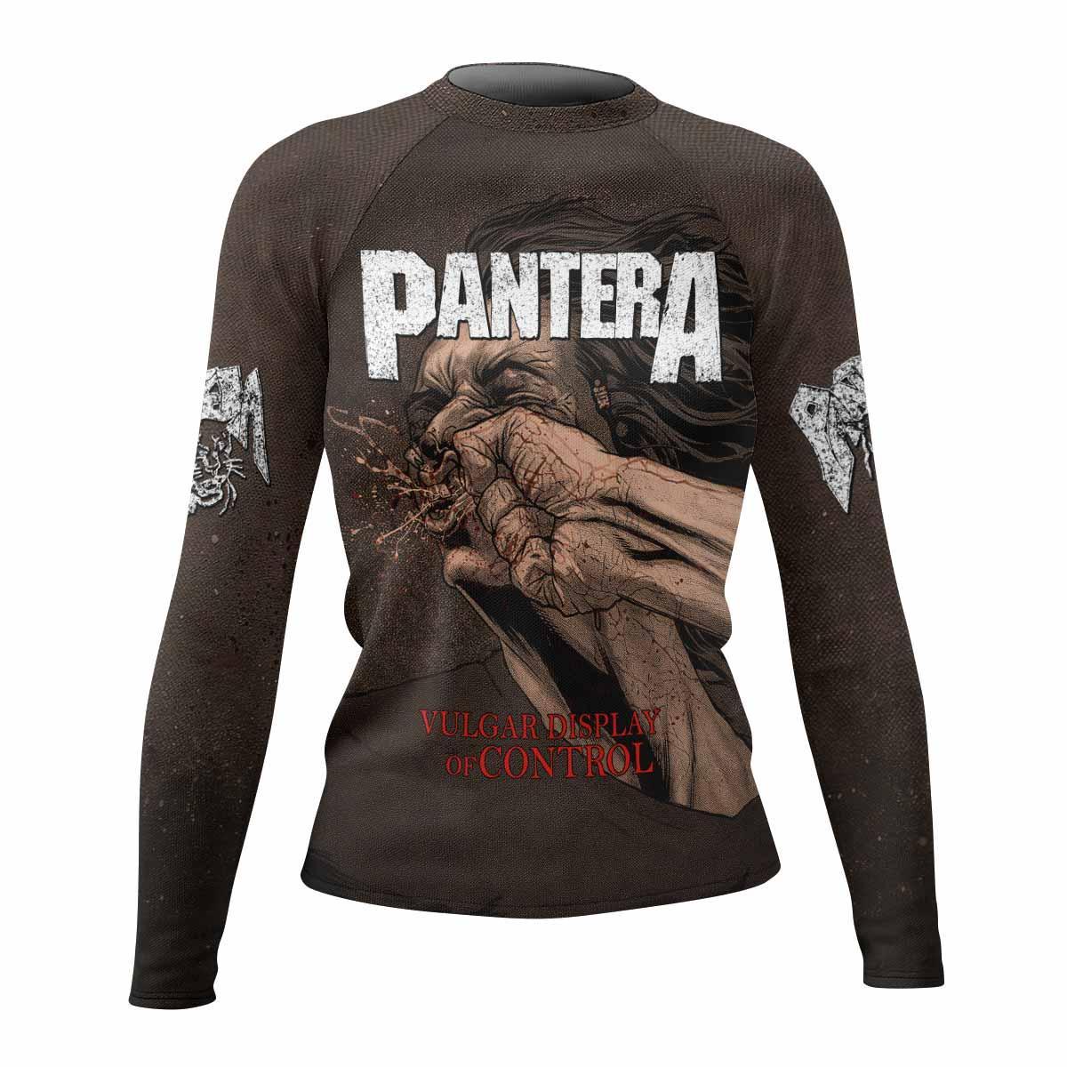 Pantera Vulgar Display Of Control Women's Rash Guard Long Sleeve - front view mockup