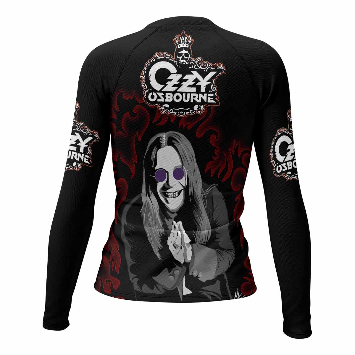 Ozzy Osbourne Women's Rash Guard Long Sleeve - back view mockup