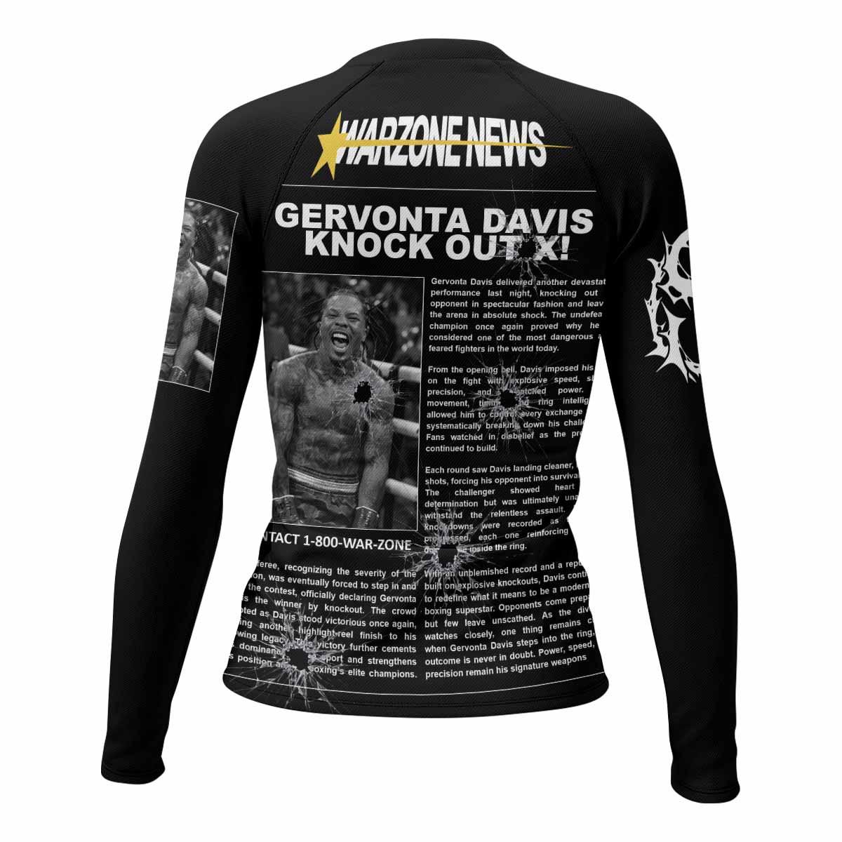Gervonta Tank Davis Flip Women's Rash Guard Long Sleeve - back view mockup