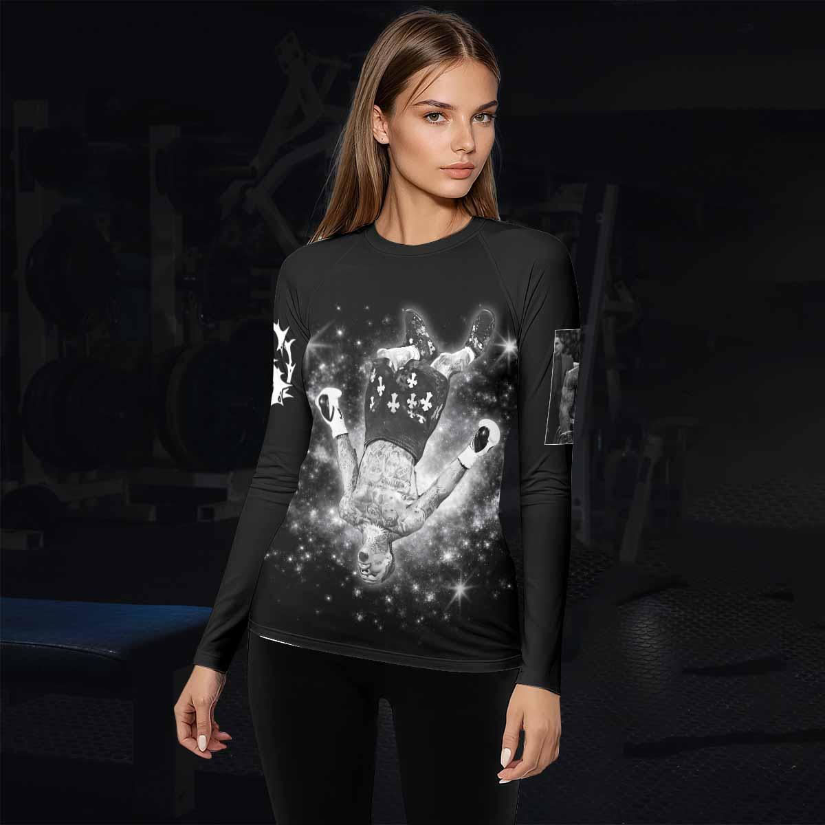 Gervonta Tank Davis Flip Women's Rash Guard Long Sleeve - lifestyle view