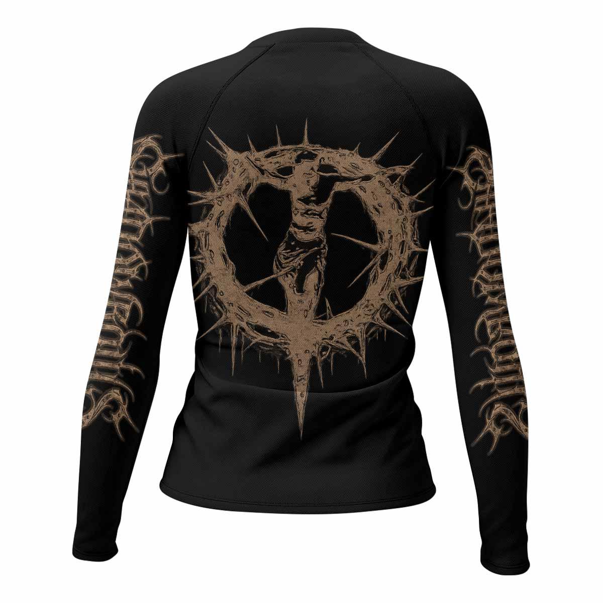 Tears Of Christ Women's Rash Guard Long Sleeve - back view mockup