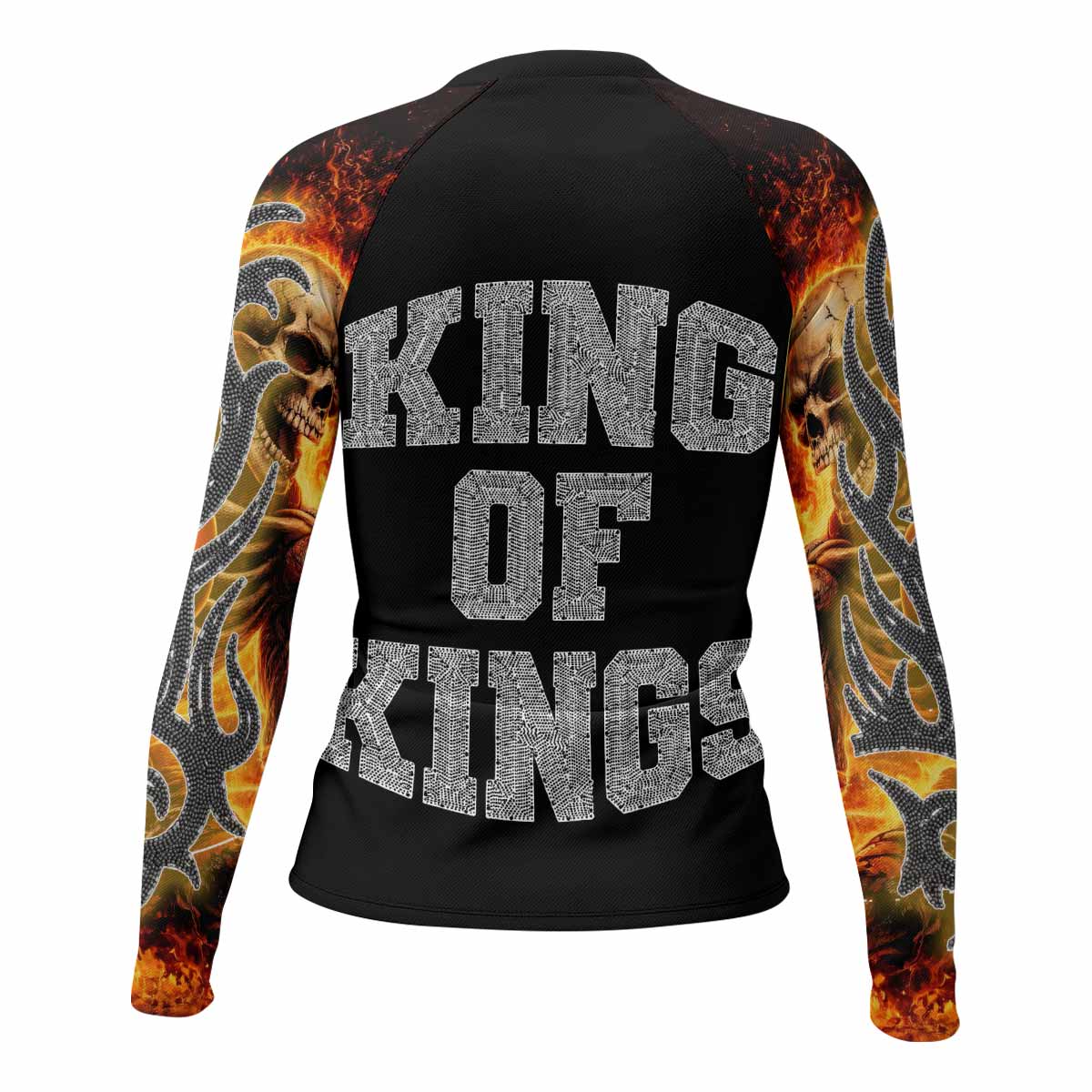 Saint King of Kings Women's Rash Guard Long Sleeve - back view mockup