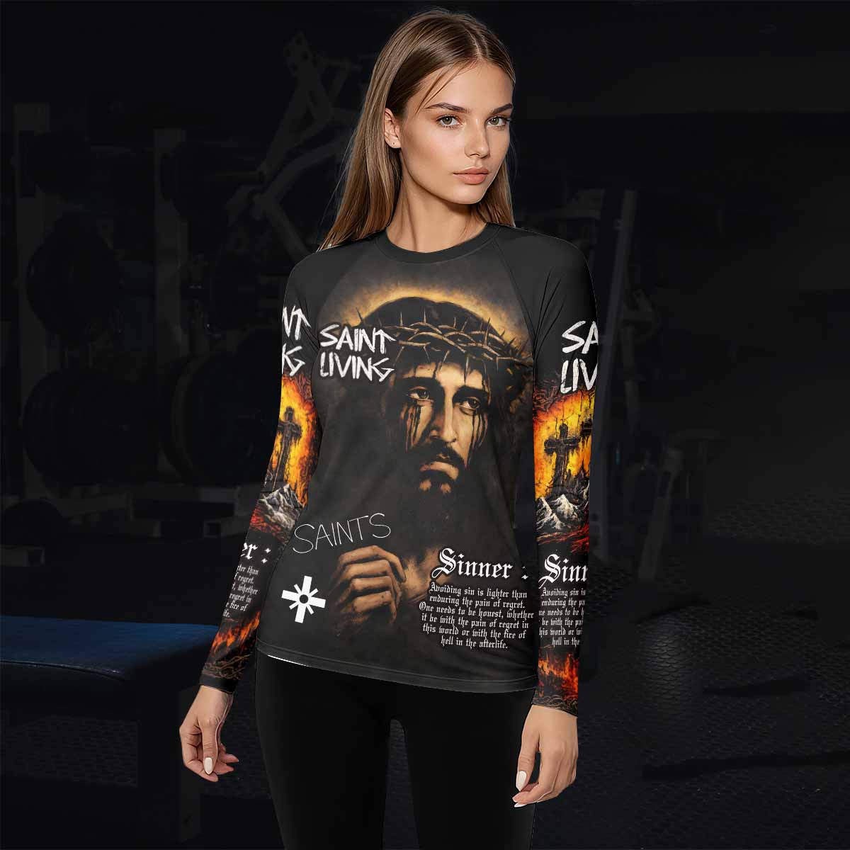 Saint Living Women's Rash Guard Long Sleeve - lifestyle view