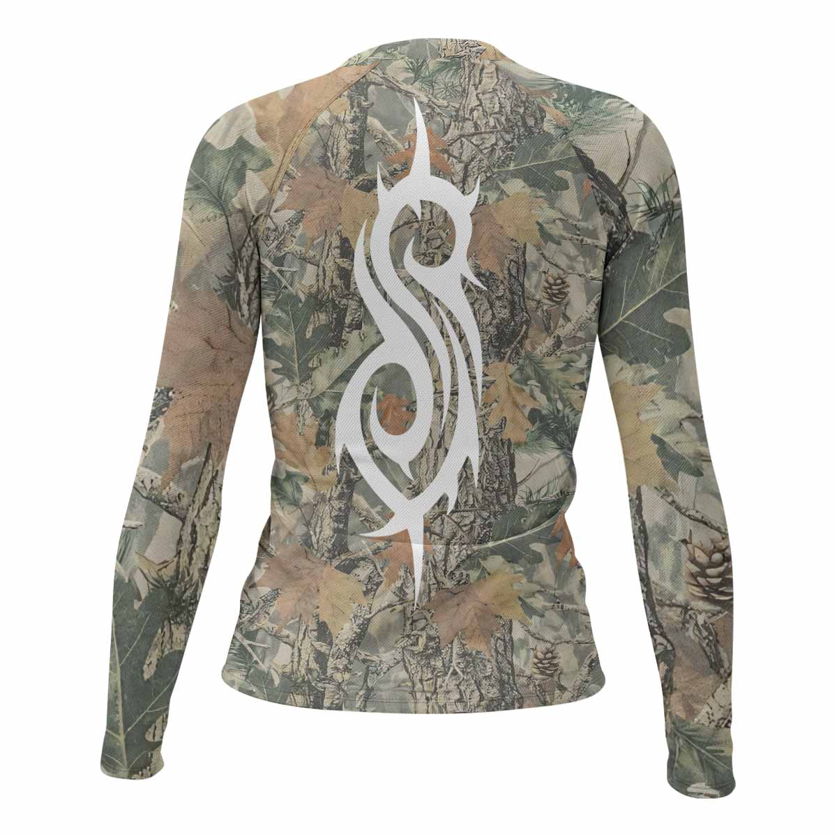 Slipknot Forest Camo Women's Rash Guard Long Sleeve - back view mockup
