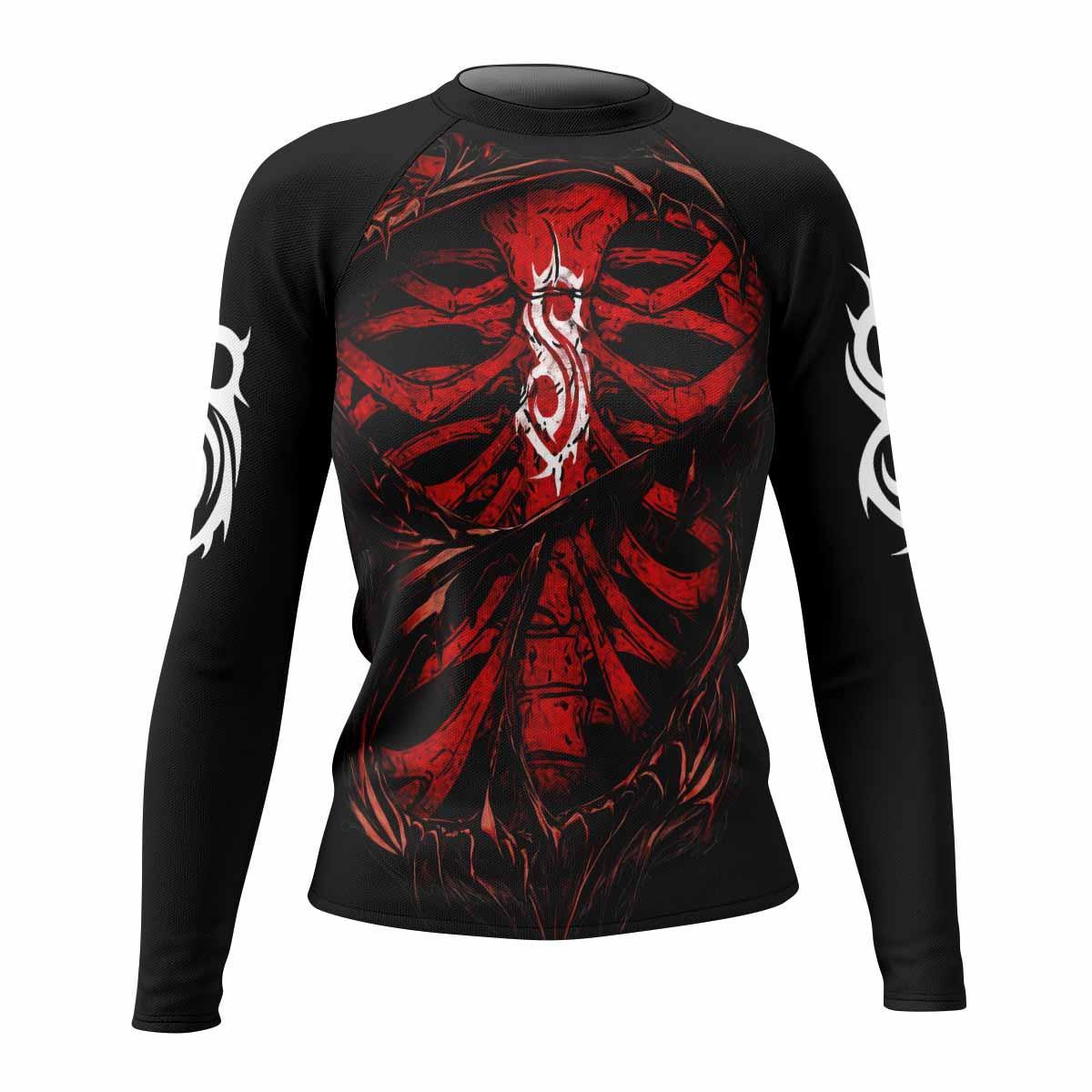 Slipknot Crimson Ribcage Women's Rash Guard Long Sleeve - front view mockup