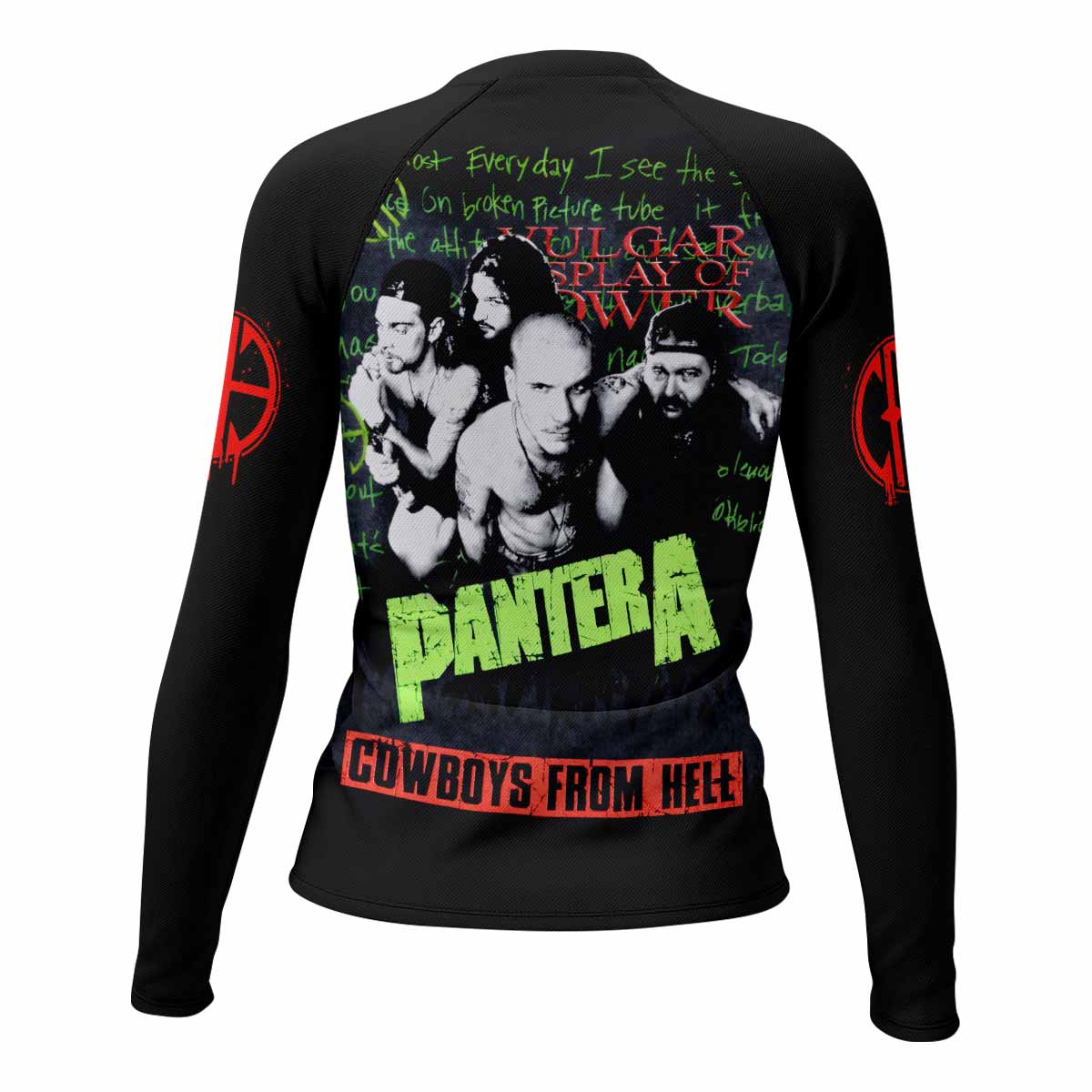 Pantera Cowboys From Hell Women's Rash Guard Long Sleeve - back view mockup