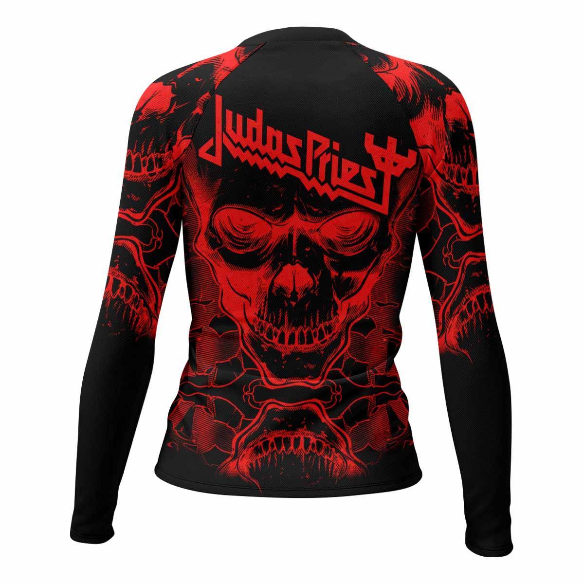 Judas Priest Skull Women's Rash Guard Long Sleeve - back view mockup