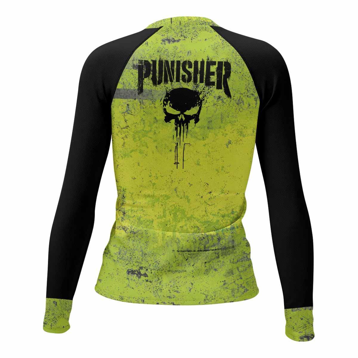 The Punisher Skull Women's Rash Guard Long Sleeve - back view mockup