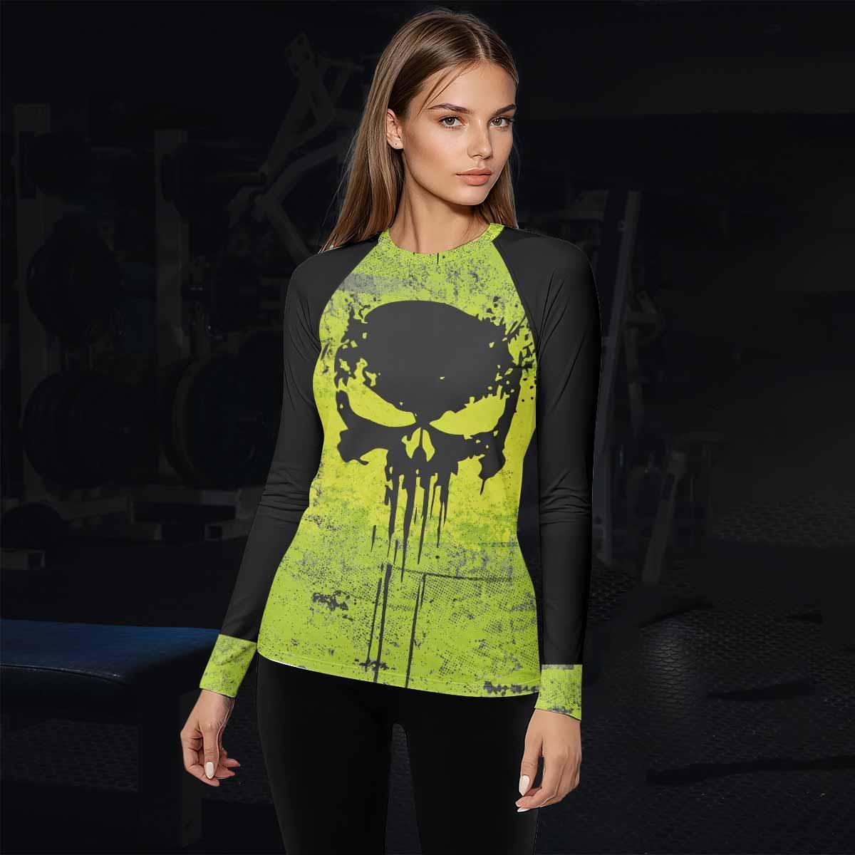 The Punisher Skull Women's Rash Guard Long Sleeve - lifestyle view