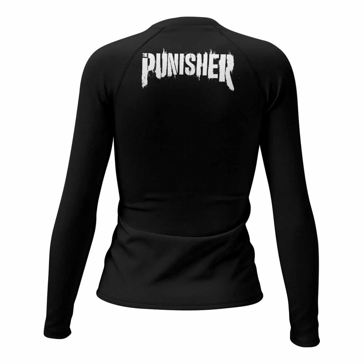 The Punisher War Mask Women's Rash Guard Long Sleeve - back view mockup