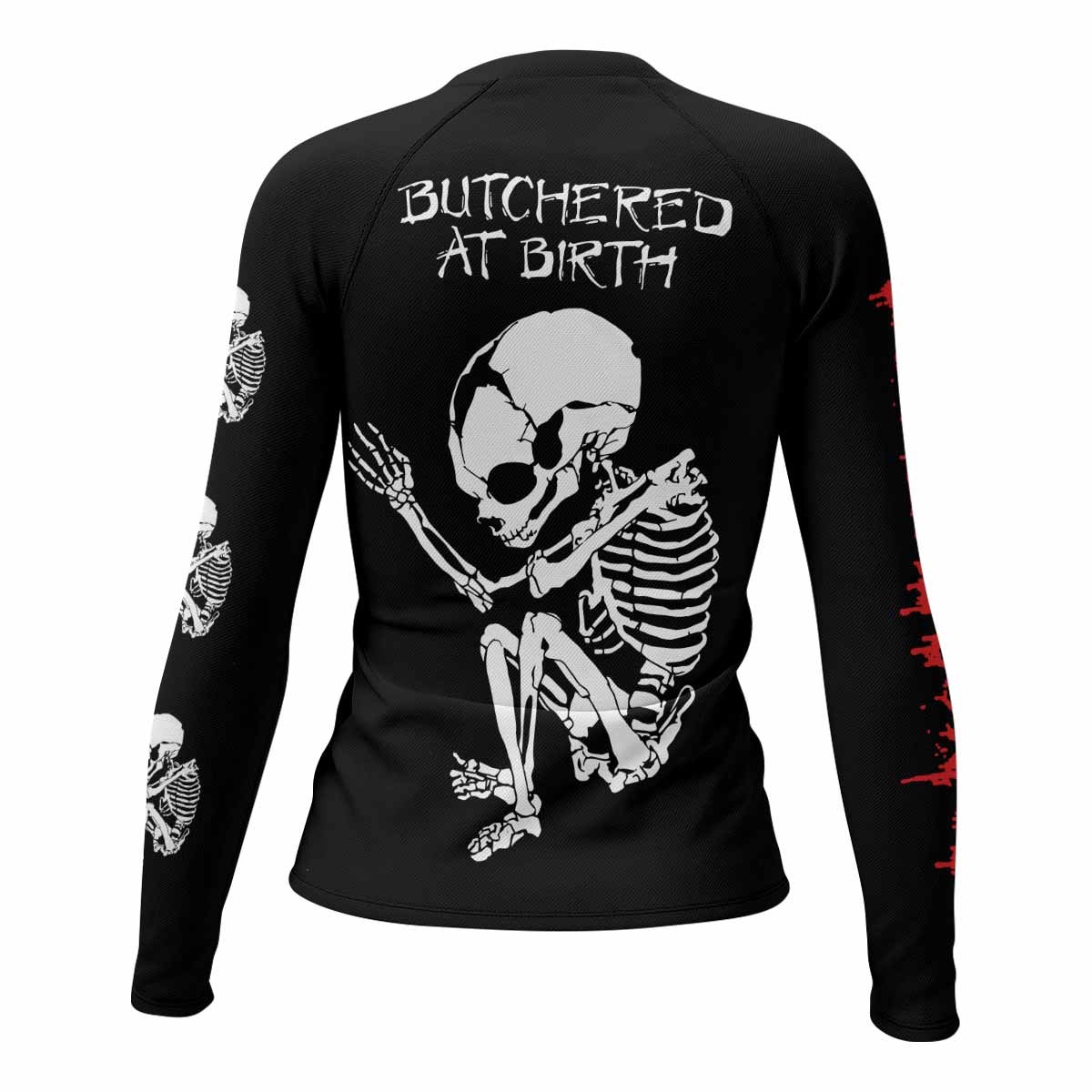 Cannibal Corpse Butchered at Birth Women's Rash Guard Long Sleeve - back view mockup
