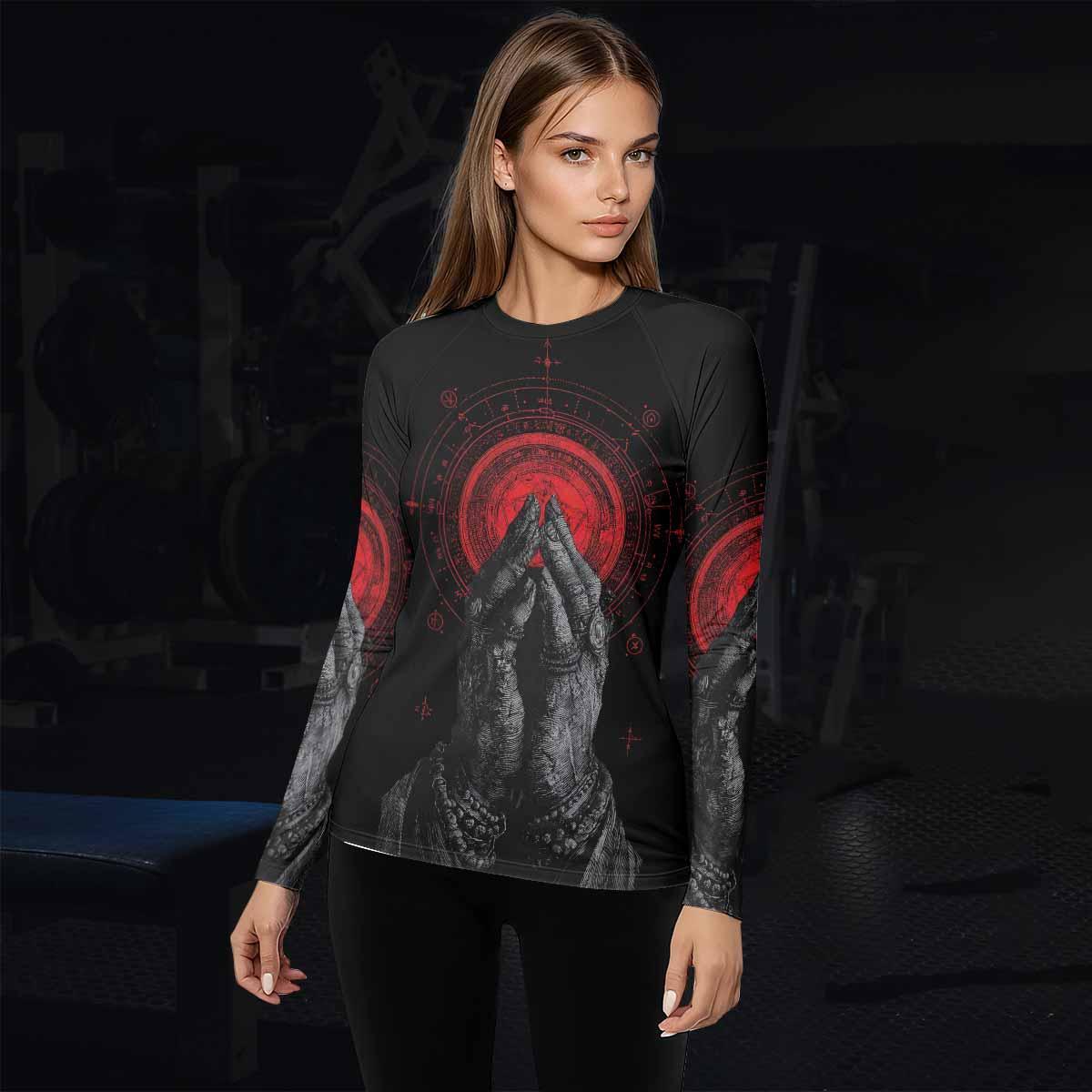 All Seeing Eye Women's Rash Guard Long Sleeve - lifestyle view