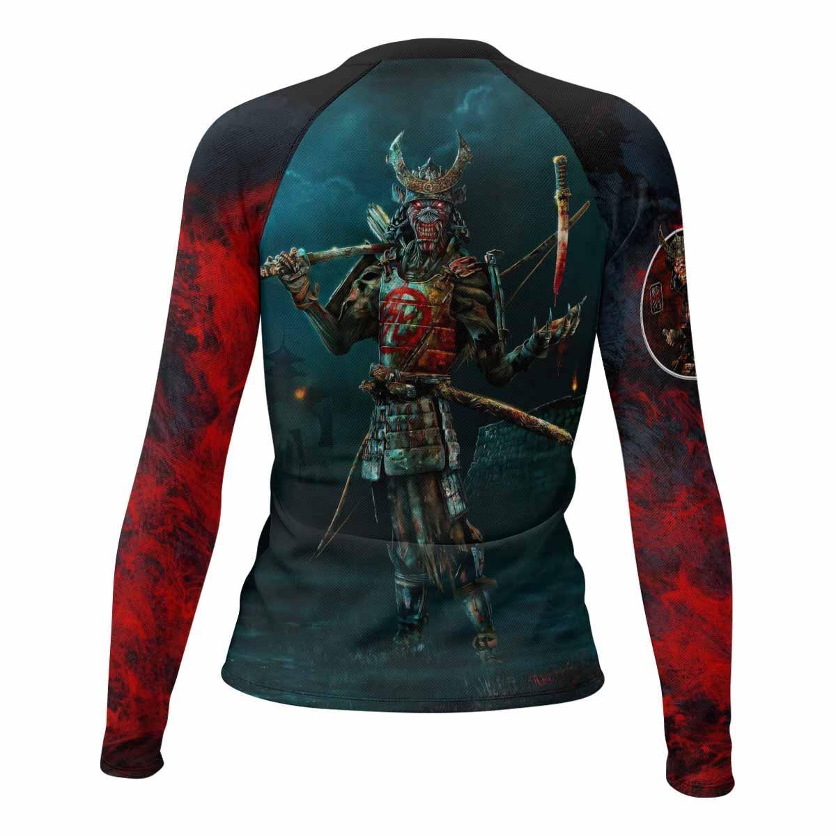 Iron Maiden Senjutsu Women's Rash Guard Long Sleeve - back view mockup