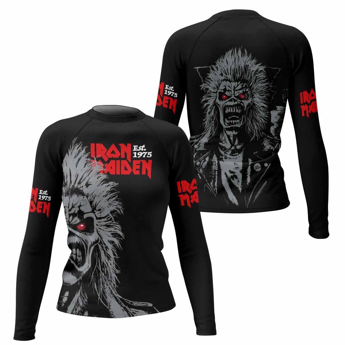 Iron Maiden Eddie the Head Women's Rash Guard Long Sleeve - front and back view