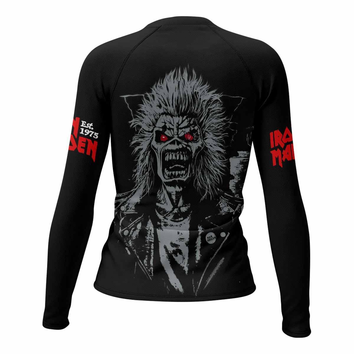 Iron Maiden Eddie the Head Women's Rash Guard Long Sleeve - back view mockup