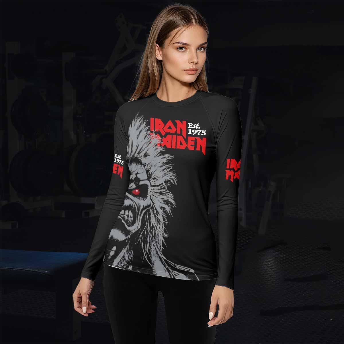 Iron Maiden Eddie the Head Women's Rash Guard Long Sleeve - lifestyle view