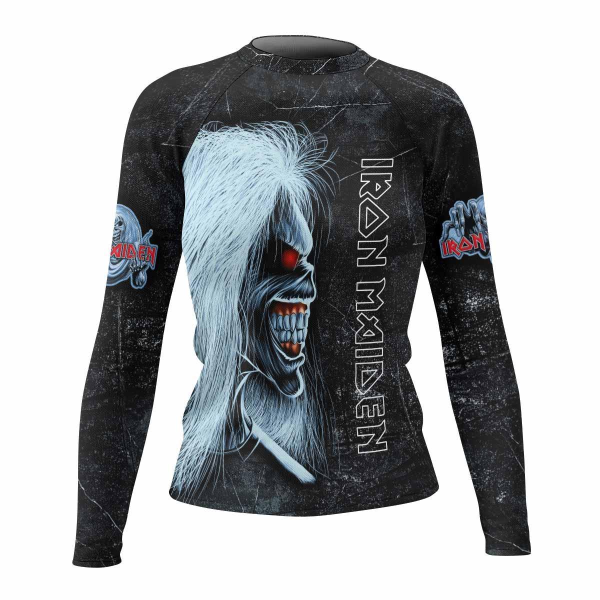 Iron Maiden The Ten Eddies Women's Rash Guard Long Sleeve - front view mockup