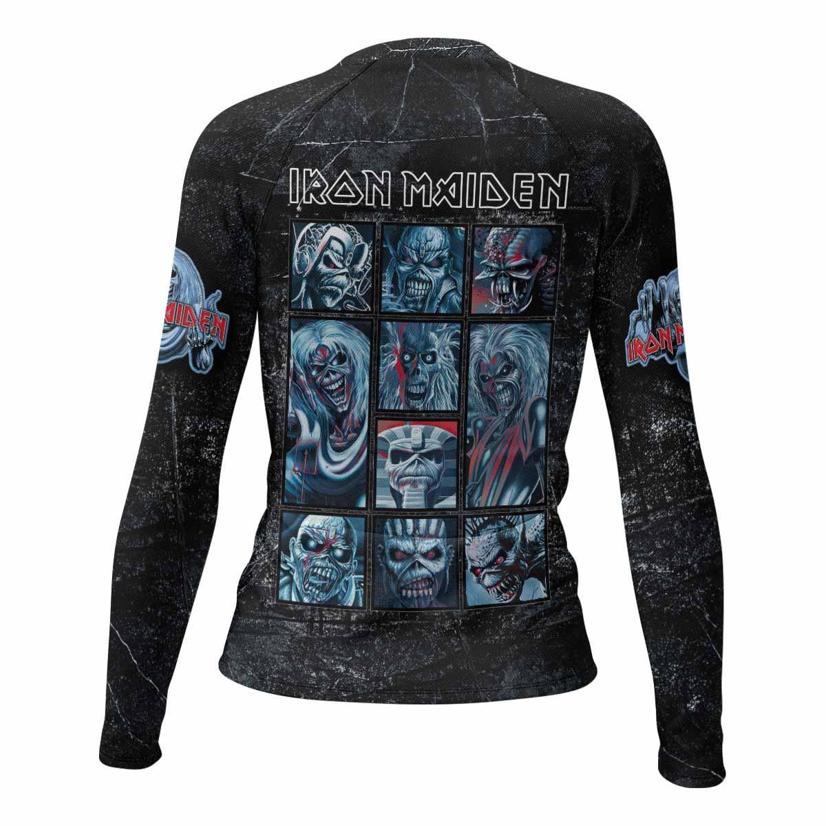 Iron Maiden The Ten Eddies Women's Rash Guard Long Sleeve - back view mockup