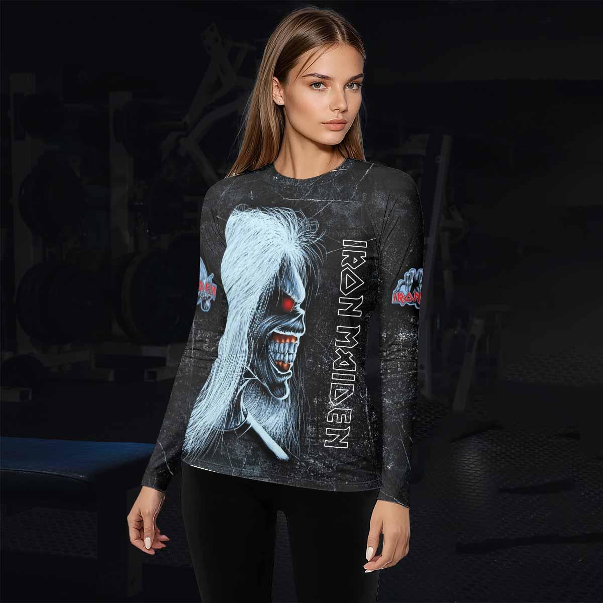 Iron Maiden The Ten Eddies Women's Rash Guard Long Sleeve - lifestyle view