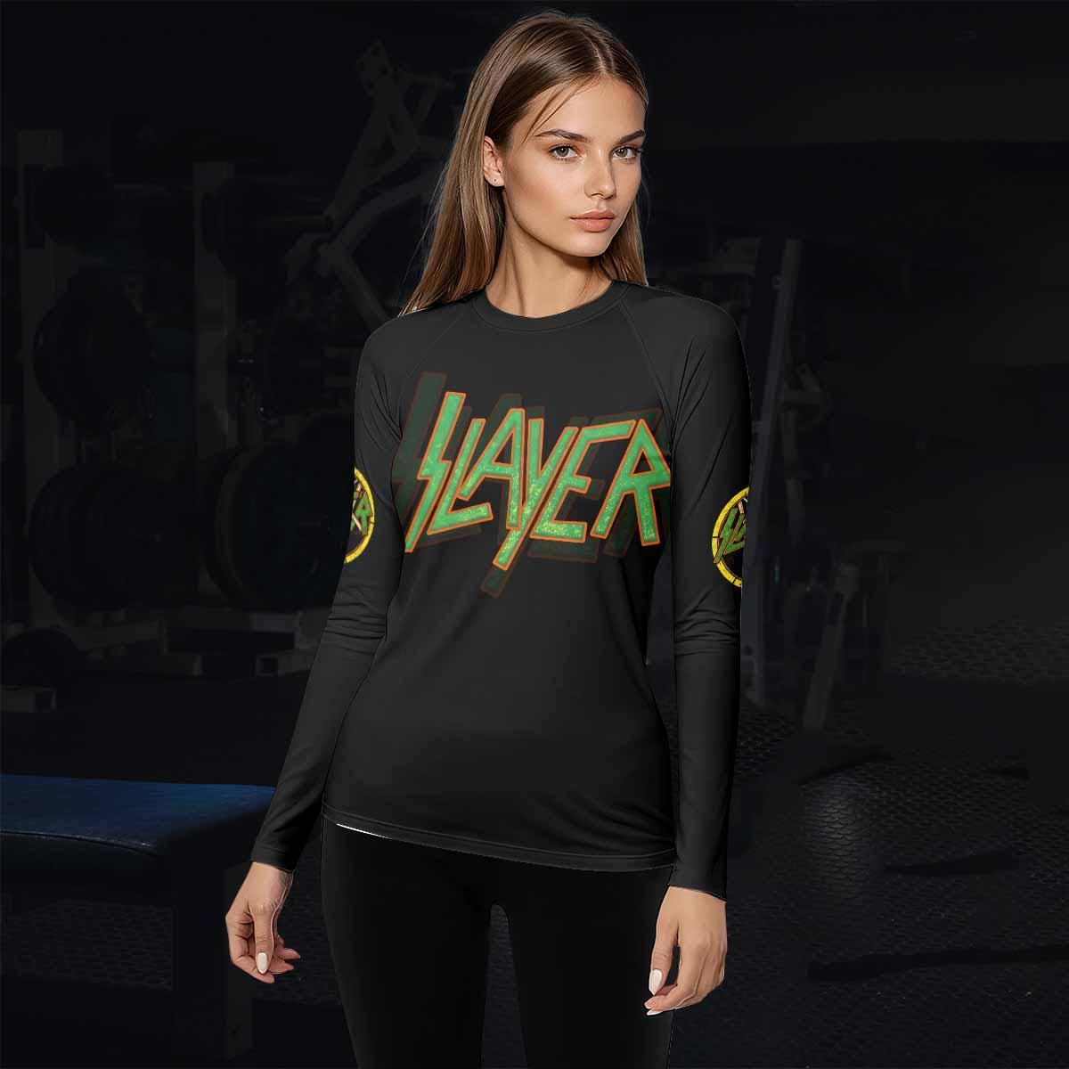 Slayer Hellfire Demon Women's Rash Guard Long Sleeve - lifestyle view