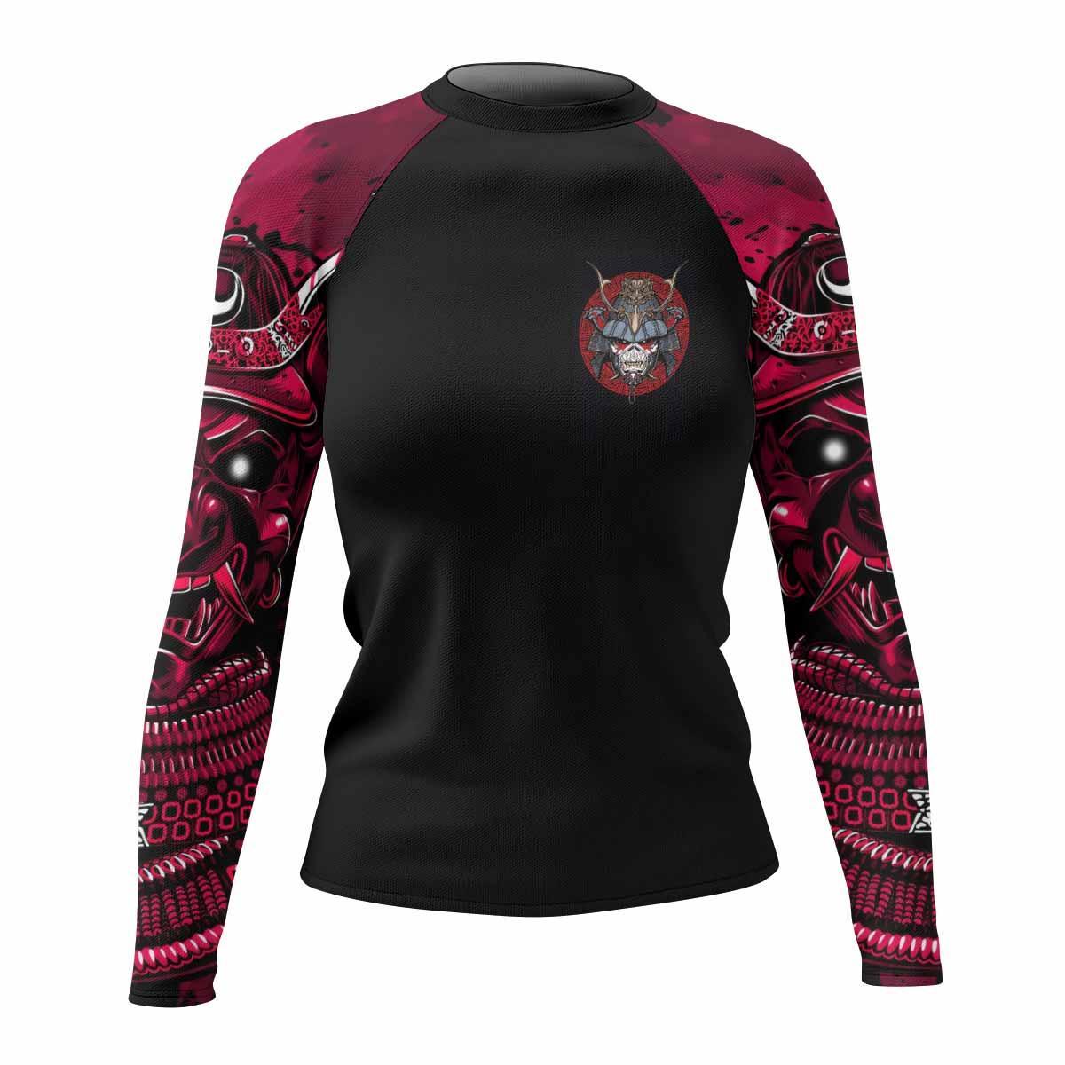 Iron Maiden Samurai Jiu-Jitsu Women's Rash Guard Long Sleeve - front view mockup