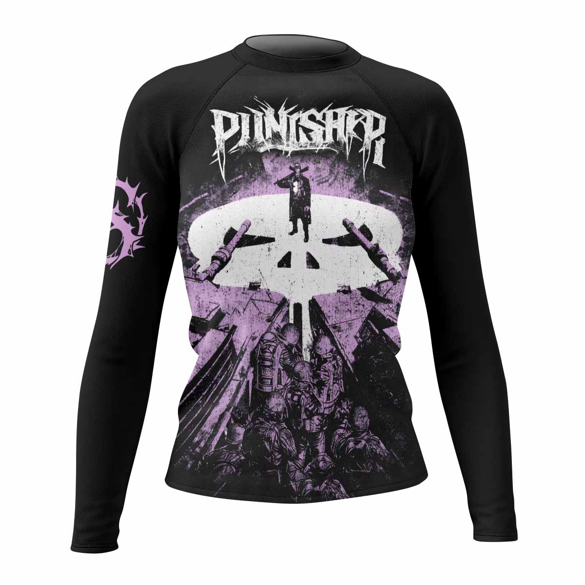 Punisher Final Verdict Women's Rash Guard Long Sleeve - front view mockup