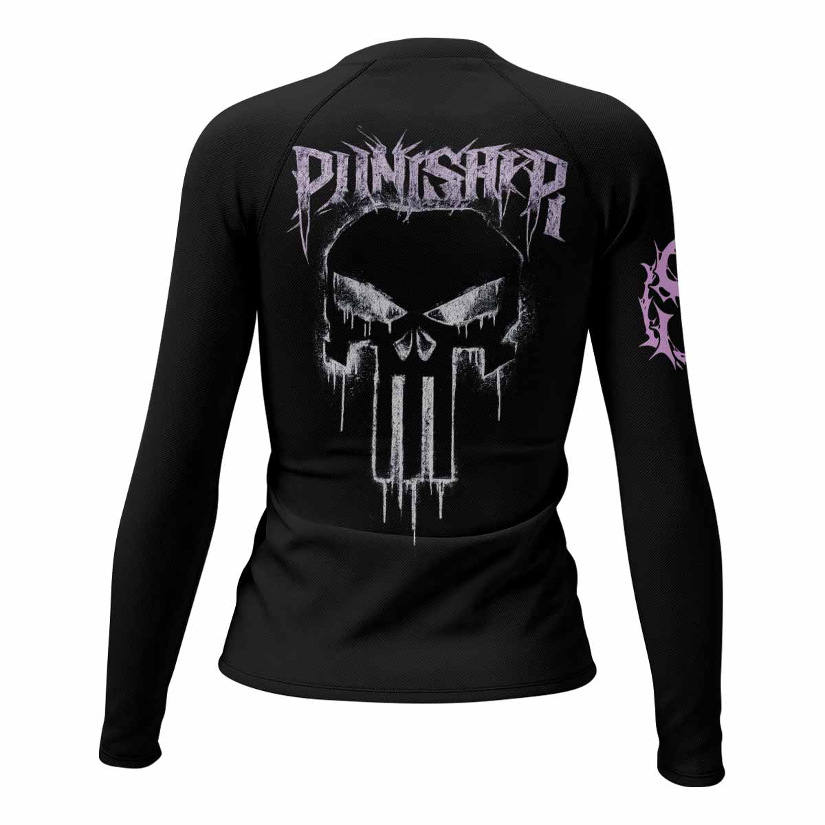 Punisher Final Verdict Women's Rash Guard Long Sleeve - back view mockup