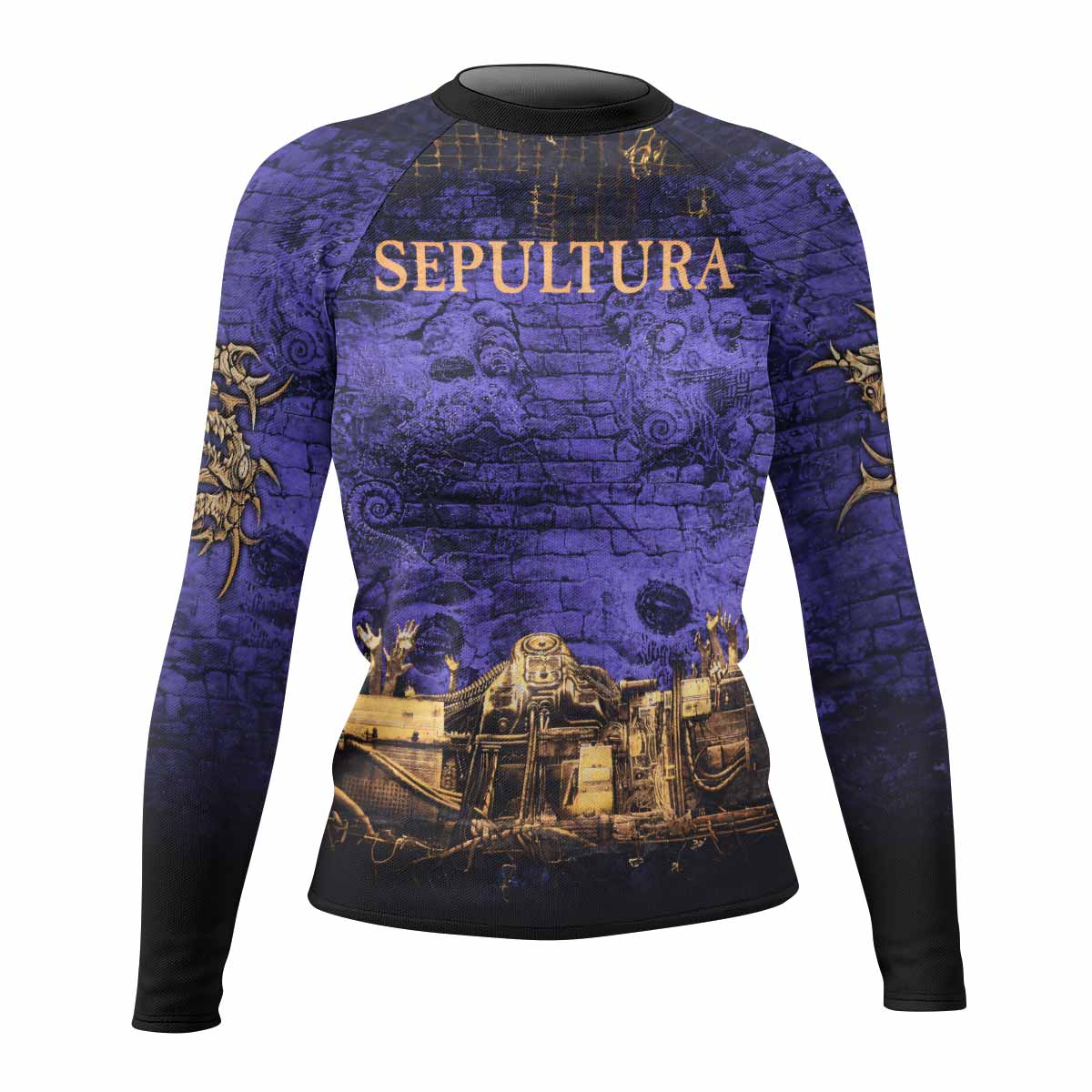 Sepultura Chaos A.D 90s Women's Rash Guard Long Sleeve - front view mockup
