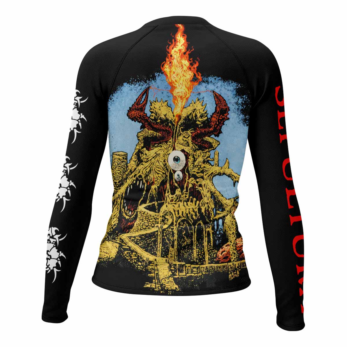Sepultura Arise Women's Rash Guard Long Sleeve - back view mockup