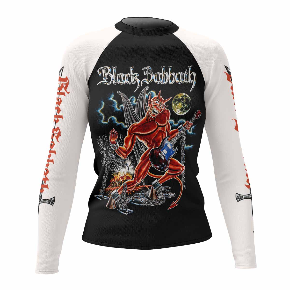 Black Sabbath Live Evil Women's Rash Guard Long Sleeve - front view mockup
