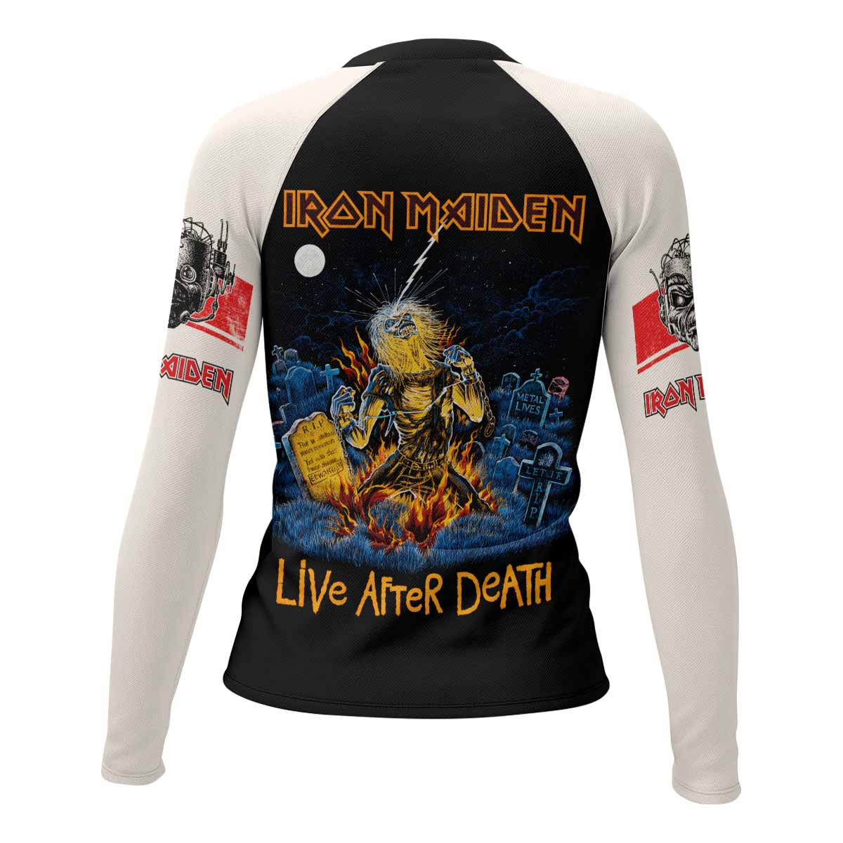 Iron Maiden Live After Death Women's Rash Guard Long Sleeve - back view mockup