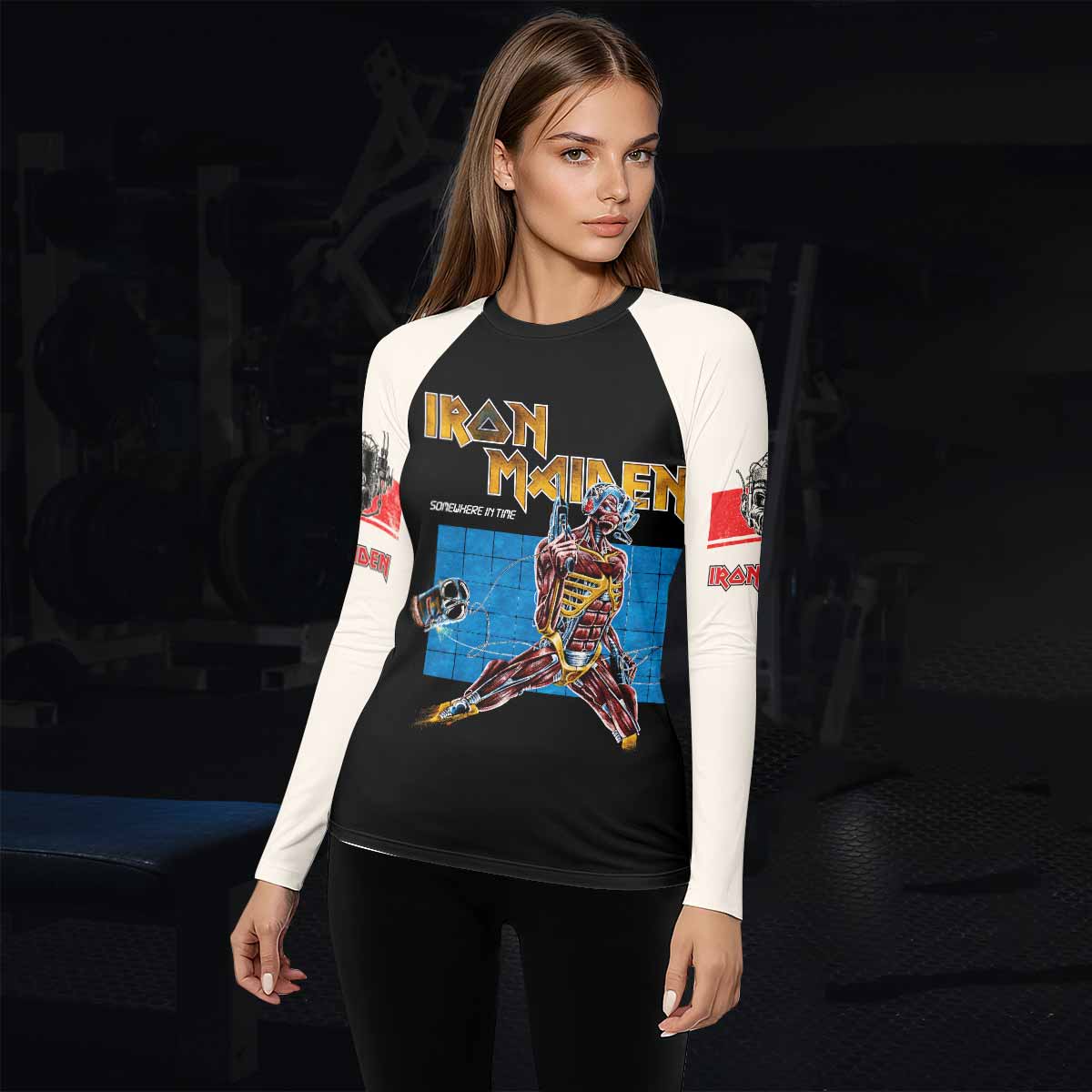 Iron Maiden Live After Death Women's Rash Guard Long Sleeve - lifestyle view