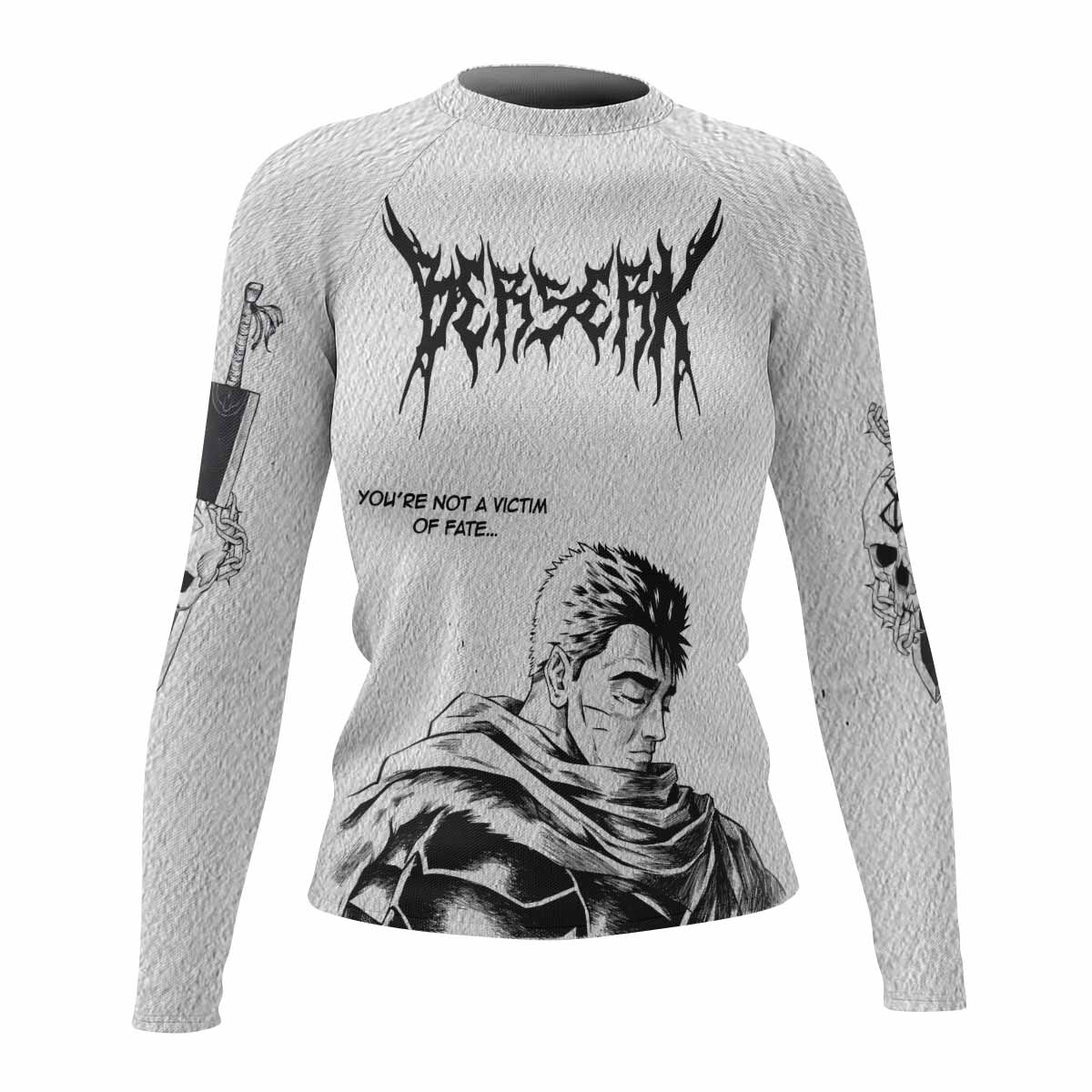 Berserk Metal Guts Women's Rash Guard Long Sleeve - front view mockup