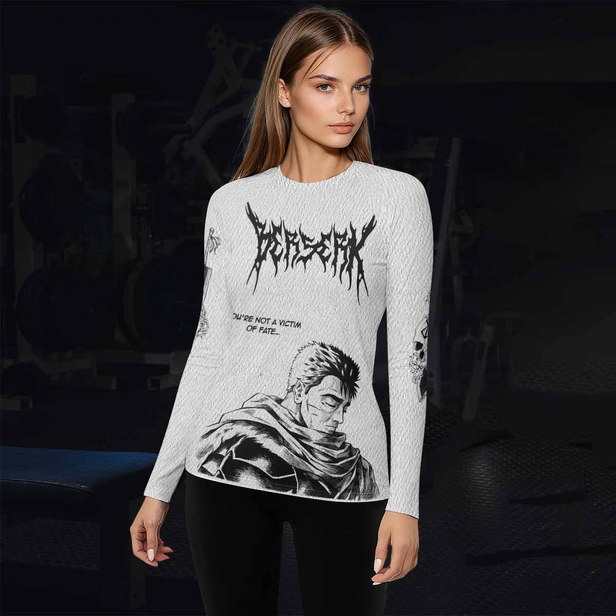 Berserk Metal Guts Women's Rash Guard Long Sleeve - lifestyle view