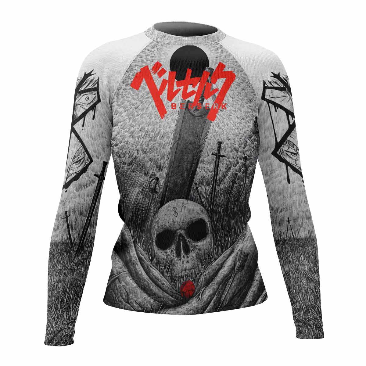 Berserk Eclipse Women's Rash Guard Long Sleeve - front view mockup