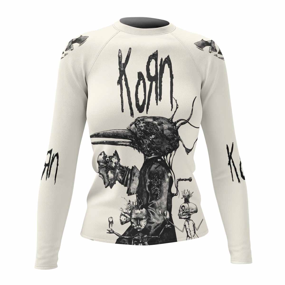 Korn Eye Of Heart Women's Rash Guard Long Sleeve - front view mockup
