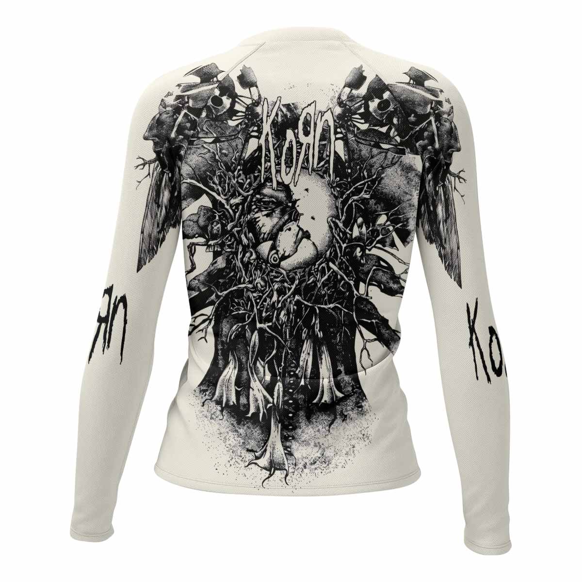 Korn Eye Of Heart Women's Rash Guard Long Sleeve - back view mockup
