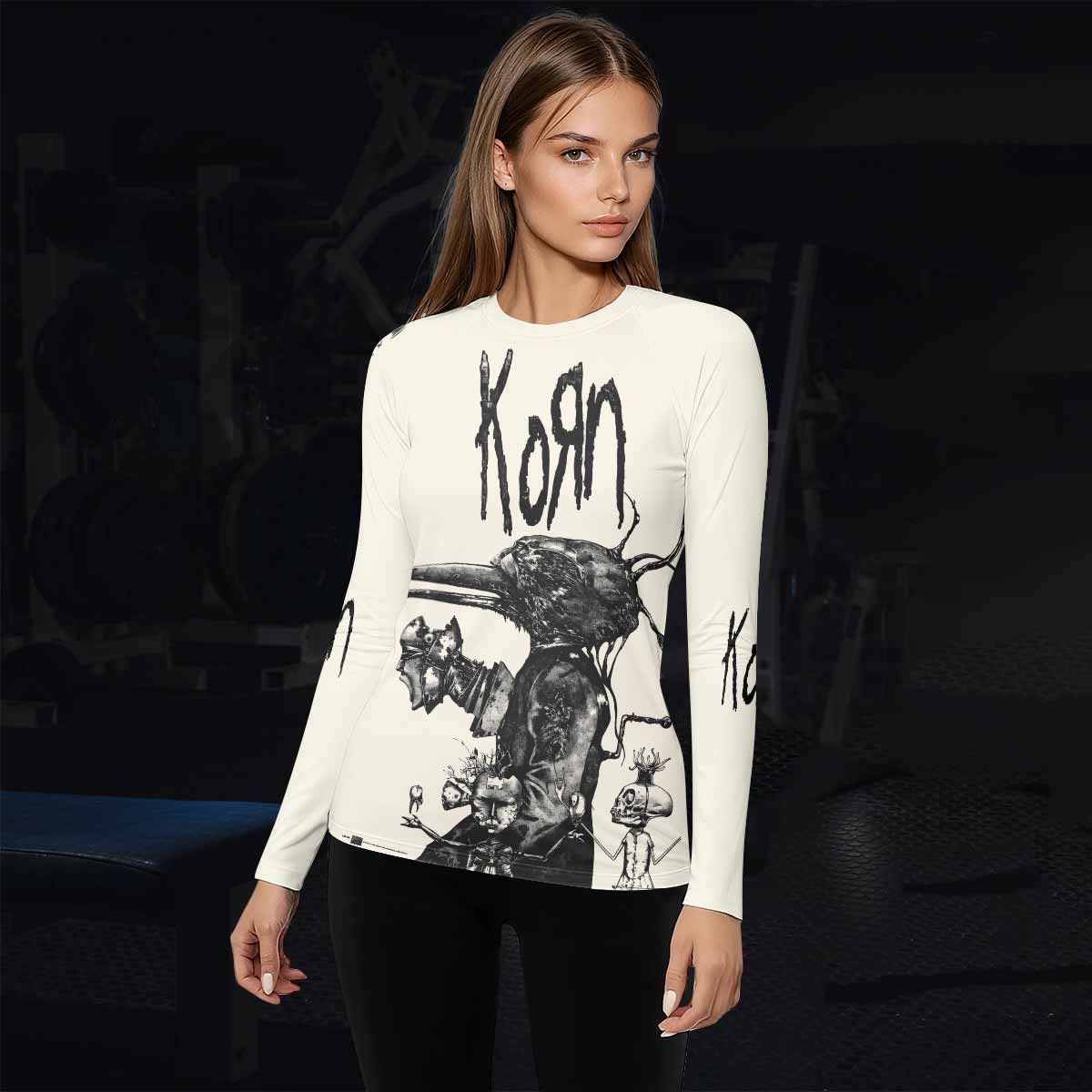 Korn Eye Of Heart Women's Rash Guard Long Sleeve - lifestyle view