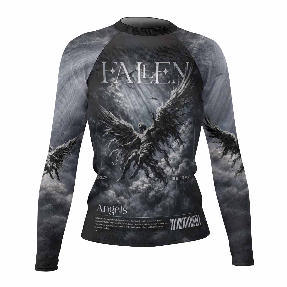 Fallen Angels Women's Rash Guard Long Sleeve - front view mockup